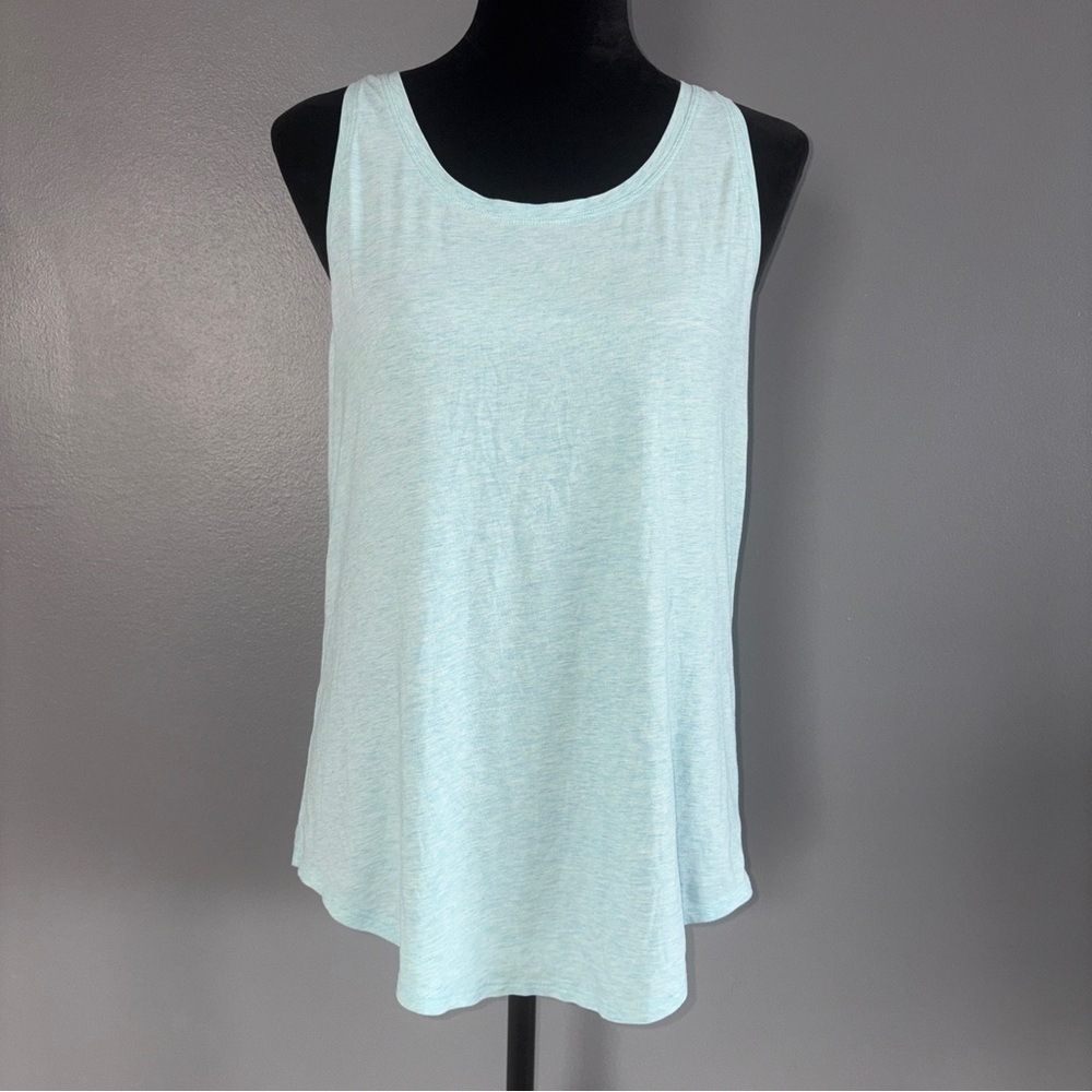 Lululemon Love Tank Top Womens 8 Heathered Blue Green Pima Cotton Stretch